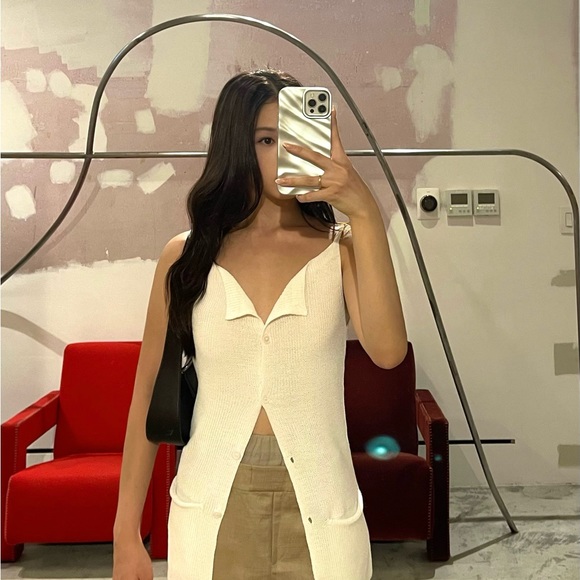 AYA MUSE Wool-Blend Beige Miniskirt - Picture 2 of 2